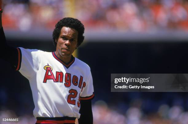 Infielder Rod Carew of the California Angels waves to the home crowd after making his 3,000th hit by singling against his former club, the Minnesota...