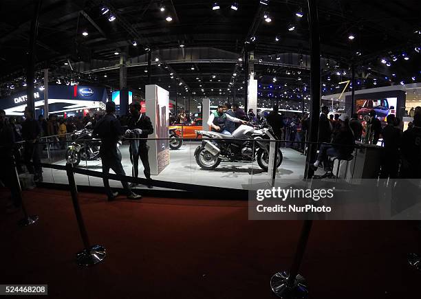 Bikes at the Auto Expo in Greater Noida, on the outskirts of New Delhi in India on Monday, Feb. 8, 2016. The 13th edition of the Delhi Auto Expo...