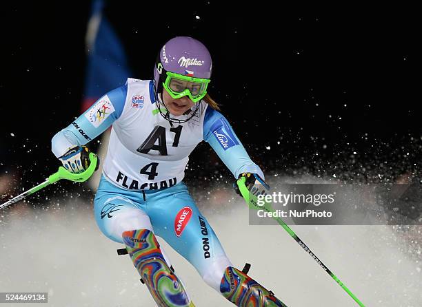 Sarka Strachova from Czech Republic, during the 6th Ladies' slalom 1st Run, at Audi FIS Ski World Cup 2014/15, in Flachau. 13 January 2014, Picture...