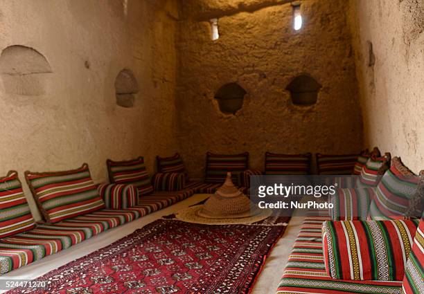 Traditional inside of a house. Jebel Hafeet, Abu Dhabi, UAE. 10 October 2015.