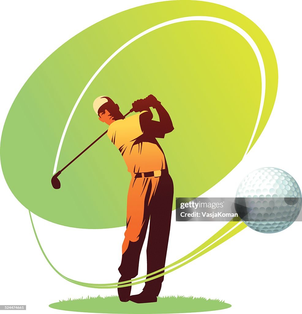 Golf Player Teeing Off
