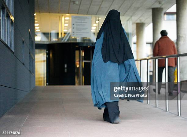 On 1st December 2014 in Hague, Netherlands, people are seen arriving and leaving the court where seven young men are being accused of recruiting...