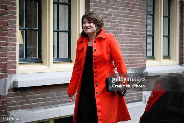 Lilianne Ploumen, minister of foreign trade arrives at the Ministry of Foreign Affairs on December 5, 2014 in The Hague, Netherlands. Every week on...