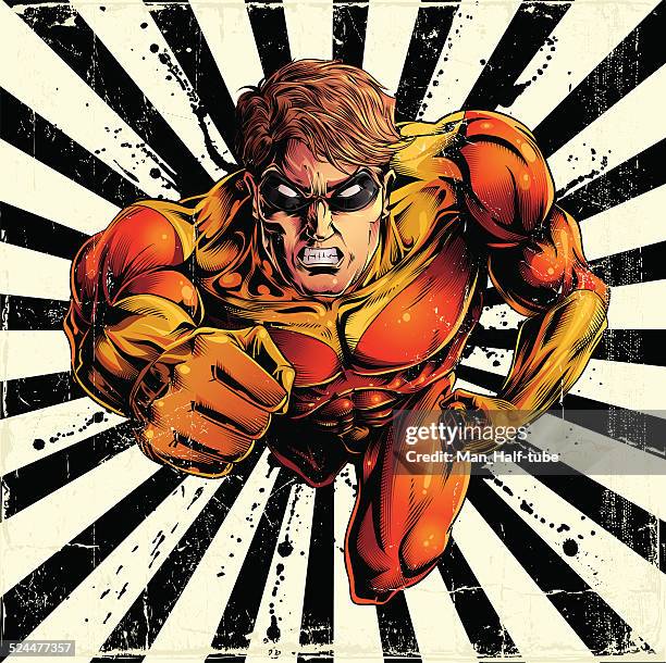 flying super hero - angry man stock illustrations