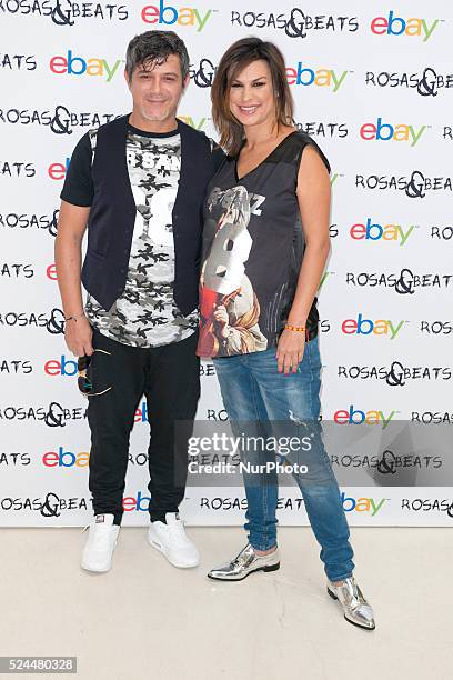 Alejandro Sanz and his wife Raquel Perera launch the new Rosas &amp; Beats collection at Espacio Como on June 16, 2014 in Madrid, Spain. Photo: Oscar...