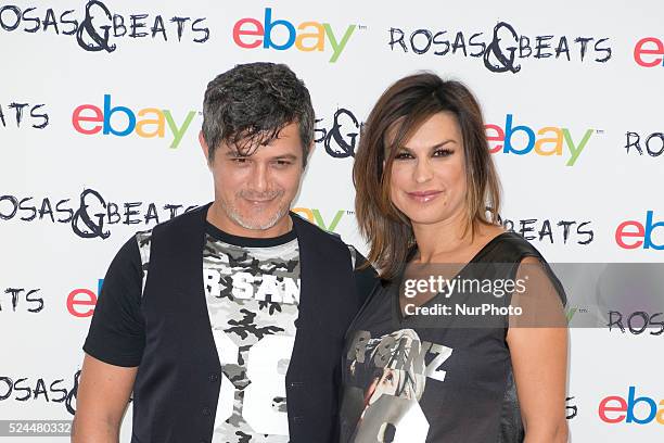 Alejandro Sanz and his wife Raquel Perera launch the new Rosas &amp; Beats collection at Espacio Como on June 16, 2014 in Madrid, Spain. Photo: Oscar...