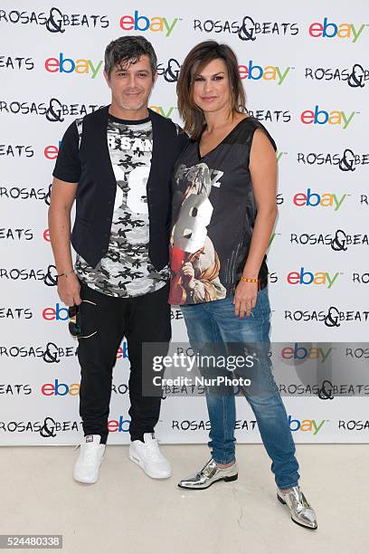 Alejandro Sanz and his wife Raquel Perera launch the new Rosas &amp; Beats collection at Espacio Como on June 16, 2014 in Madrid, Spain. Photo: Oscar...