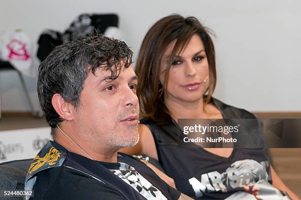 Alejandro Sanz and his wife Raquel Perera launch the new Rosas &amp; Beats collection at Espacio Como on June 16, 2014 in Madrid, Spain. Photo: Oscar...