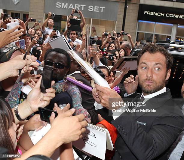 Jude Law attending the The 2012 Toronto International Film Festival.Red Carpet Arrivals for 'Anna Karenina' at the Elgin Theatre in Toronto on...