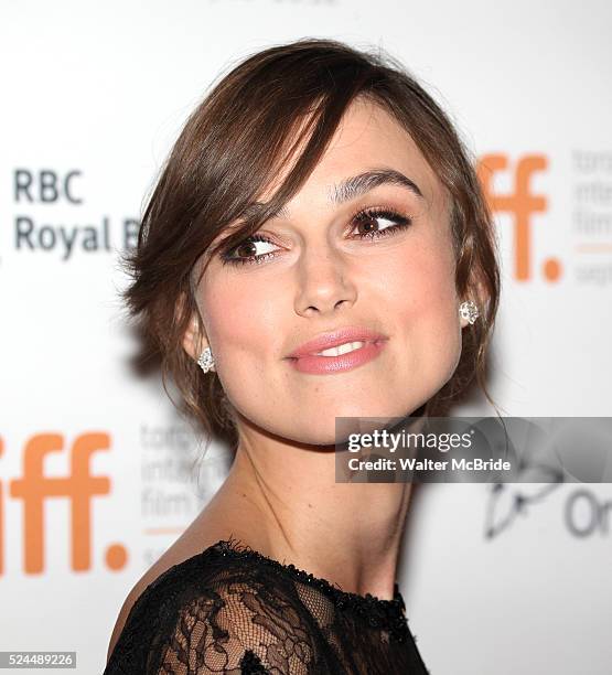 Keira Knightley attending the The 2012 Toronto International Film Festival.Red Carpet Arrivals for 'Anna Karenina' at the Elgin Theatre in Toronto on...