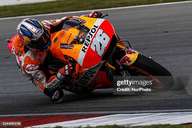 Spanish Dani Pedrosa of Repsol Honda Team in action during day one Sepang MotoGP test at Sepang International Circuit near Kuala Lumpur, Malaysia, 04...