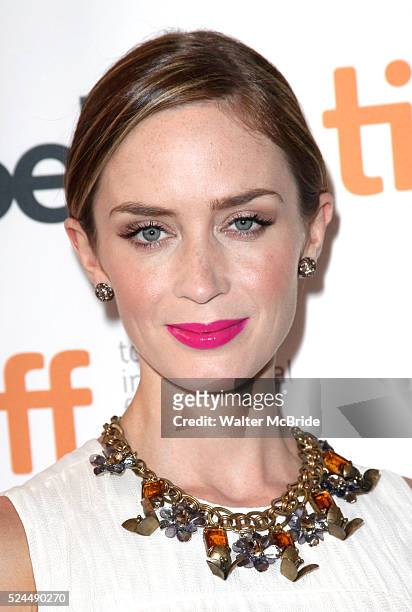 Emily Blunt attending the The 2012 Toronto International Film Festival Red Carpet Arrivals for 'Arthur Newman' at the Elgin Theatre in Toronto on...