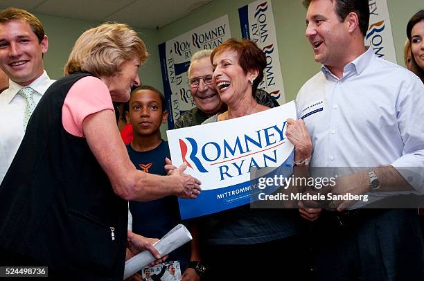 October 8, 2012 BETTY DOUGLAS, ADAM HASNER. Mother and Sister of Paul Ryan Join "America Can't Afford Four More Years" Rally In Florida. Betty...