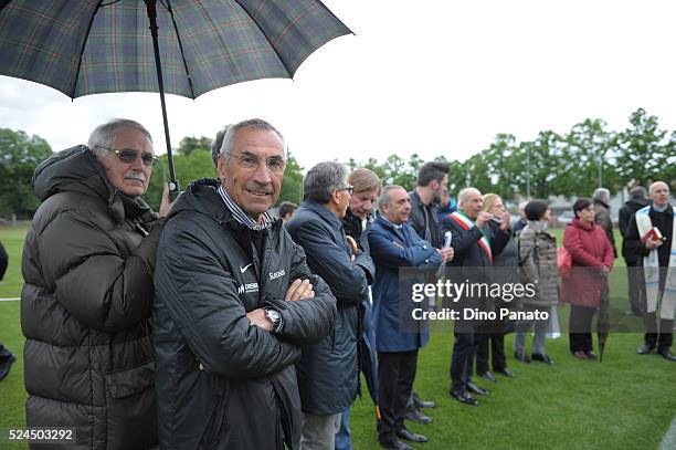 Edoardo Reja head coach of Atalanta Calcio looks on before the U15 International Tournament match between Italy and Russia at Stadio Enzo Bearzot on...