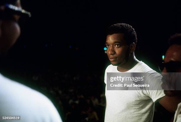 Fred Hampton, center, attends a downtown rally near the band shell of Grant Park, Chicago, Illinois, spring 1969.