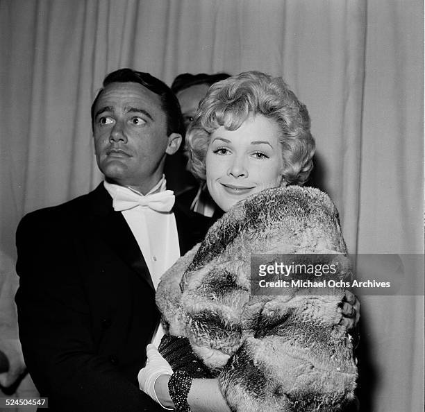 Actor Robert Vaughn attends an event with actress Joyce Jameson in Los Angeles,CA.