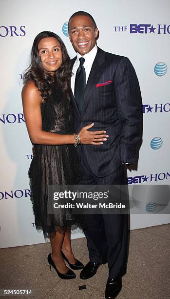 Marilee Fiebig & TJ Holmes attends the BET Honors 2012 Pre-Honors dinner at the Corcoran Gallery of Art on January 13, 2012 in Washington, DC.