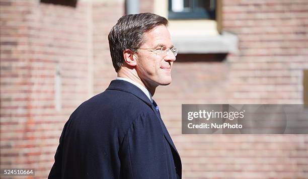 Prime Minister Mark Rutte is seen after the weekly meeting with his ministers on 2nd April 2015 in The Hague.