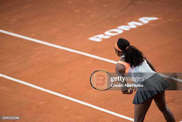 Serena Williams of American in action in his match against Anastasija Pavljucenkova of the Rusiia on Day Three of the The Internazionali BNL d'Italia...