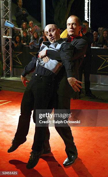 German comedian Bernhard Hoecker and actor Georg Huecker arrive at Radio Regenbogen Award 2005, at Schwarzwaldhalle on March 18, 2005 in Karlsruhe,...