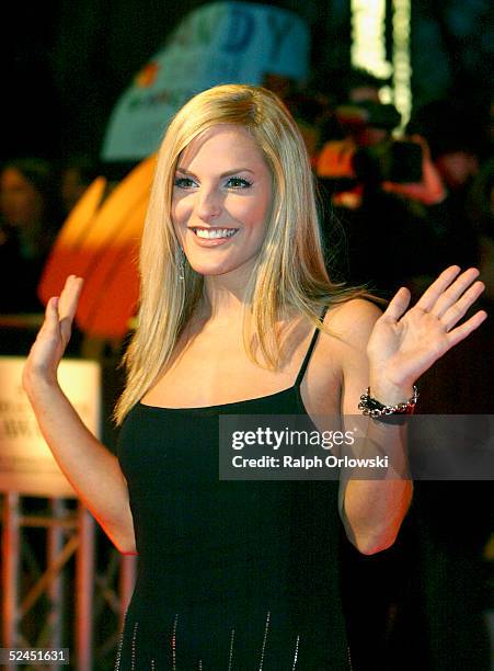 German singer Sandy Moelling arrives at Radio Regenbogen Award 2005, at Schwarzwaldhalle on March 18, 2005 in Karlsruhe, Germany.