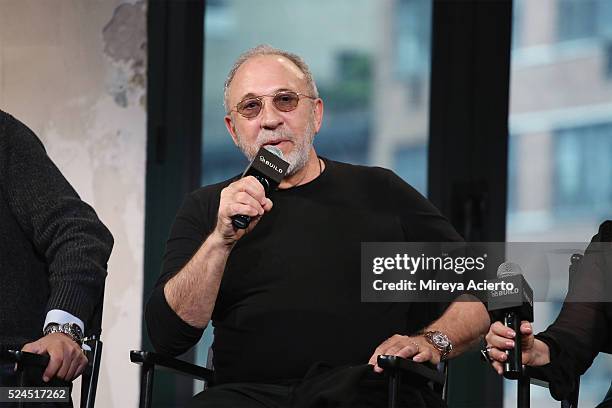 Oscar-winning Screenwriter Emilio Estefan discusses the Broadway show "On Your Feet" at AOL Studios in New York on April 26, 2016 in New York City.