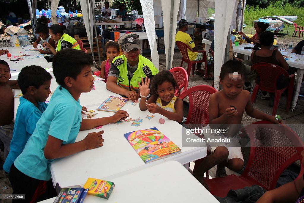 Aftermath of earthquakes in Ecuador
