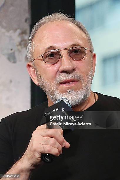 Oscar-winning Screenwriter Emilio Estefan discusses the Broadway show "On Your Feet" at AOL Studios in New York on April 26, 2016 in New York City.