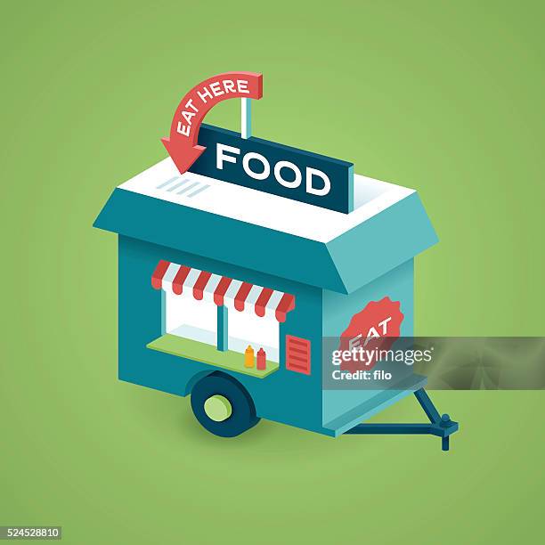 food cart - market stall stock illustrations