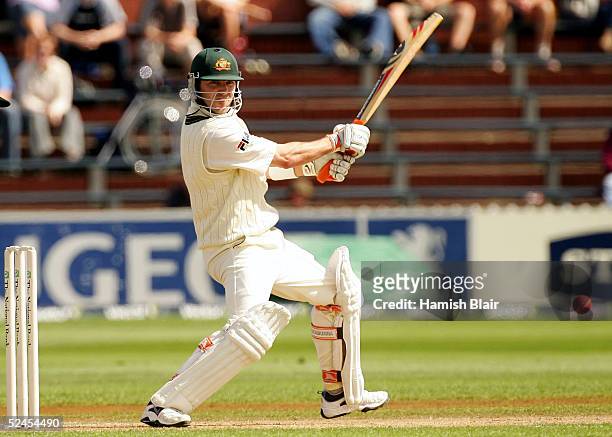 Damien Martyn of Australia in action during day three of the 2nd Test between New Zealand and Australia played at the Basin Reserve on March 20, 2005...
