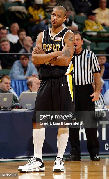 Ed McCants of the Wisconsin-Milwaukee Panthers watches a free throw during a game against the Boston College Eagles in the second round of the 2005...