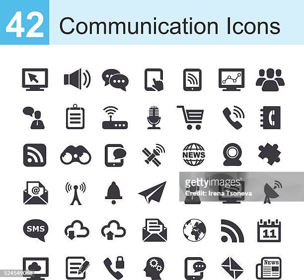communication icons - icons for email mail and phone stock illustrations
