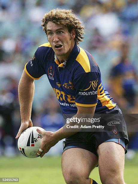 Matt Petersen of the Eels in action during the NRL round 2 match between the South Sydney Rabbitohs and the Parramatta Eels at Aussie Stadium on...