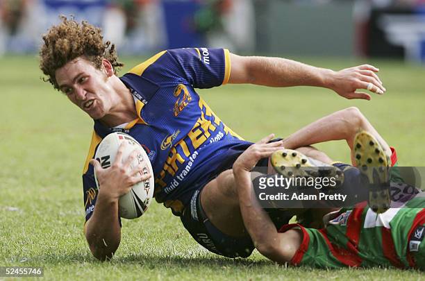 Matt Petersen of the Eels in action during the NRL round 2 match between the South Sydney Rabbitohs and the Parramatta Eels at Aussie Stadium on...