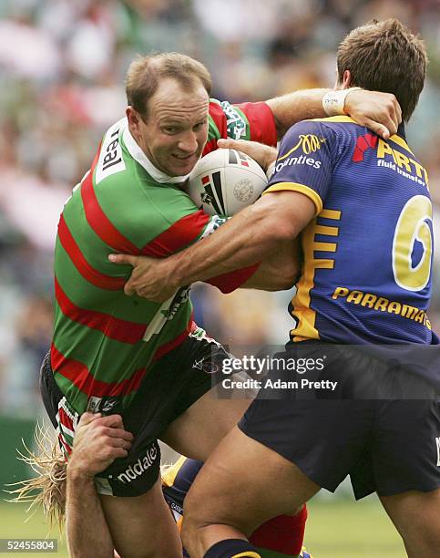 Adam MacDougall of the Rabbitohs in action during the NRL round 2 match between the South Sydney Rabbitohs and the Parramatta Eels at Aussie Stadium...