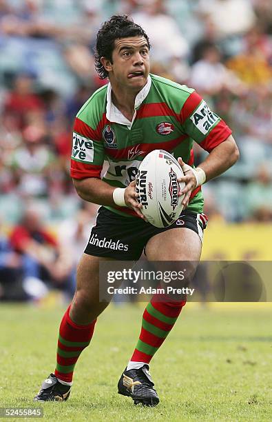 Joe Williams of the Rabbitohs in action during the NRL round 2 match between the South Sydney Rabbitohs and the Parramatta Eels at Aussie Stadium on...