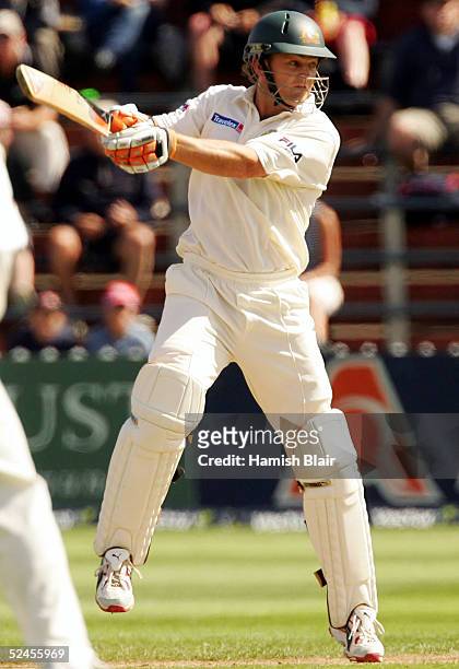 Adam Gilchrist of Australia in action during day three of the 2nd Test between New Zealand and Australia played at the Basin Reserve on March 20,...