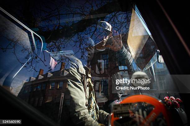 Asylum seekers who have been refused permits to stay in The Netherlands protested for the second day in a row in the Dutch capital on April 17, 2015....