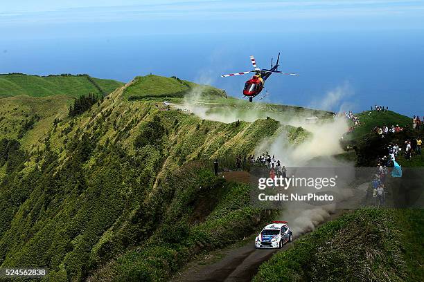 And HUGO MAGALH��ES in PEUGEOT 208 T16 during the SS7 Sete Cidades 1 - FIA ERC Sata Rallye A��ores 2015, at Ponta Delgada - Azores in Portugal, on...