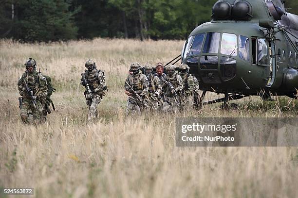 Oleszno, Poland 9th, September 2014 Nobel Sword-14 NATO international special forces exercise at the land forces training centre in Oleszno. 15...