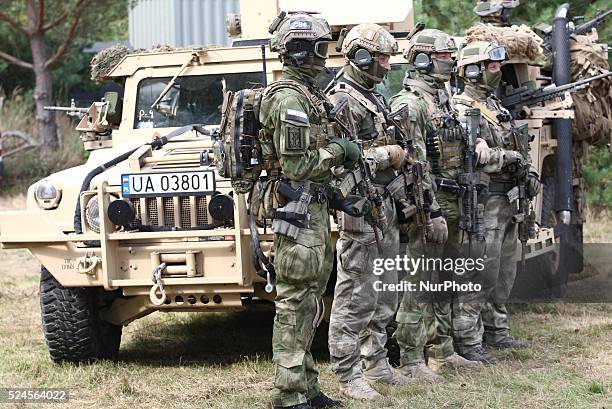 Oleszno, Poland 9th, September 2014 Nobel Sword-14 NATO international special forces exercise at the land forces training centre in Oleszno. 15...