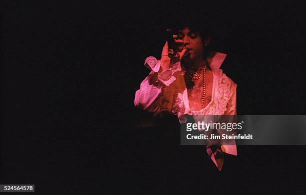Prince performs at his Glam Slam nightclub in Minneapolis, Minnesota on February 18, 1993.