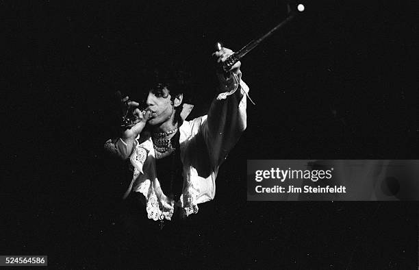 Prince performs at his Glam Slam nightclub in Minneapolis, Minnesota on February 18, 1993.