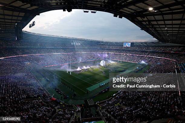 The opening ceremony of the RWC 2015 at Twickenham Stadium followed by the opening game England vs Fiji. London, England. 18 September 2015--- Image...