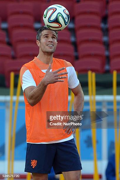 World Cup Brazil 2014 - Van Persie, During the training before the match against valid for the second round of Group B of the World Cup 2014 in...