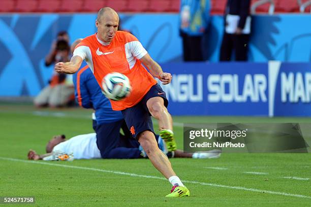 World Cup Brazil 2014 - Robeen, During the training before the match against valid for the second round of Group B of the World Cup 2014 in Brazil...