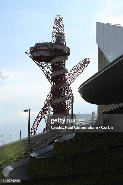 The Olympic ArcelorMittal Orbit Sculpture from the Aquatic Centre, The London Olympic Stadium, Olympic Park 21 April 2012 --- Image by �� Paul...