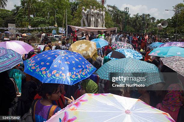 Dhaka,Bangladesh 20th April 2015; General students and different student organisations have taken to the streets at Dhaka University to protest the...