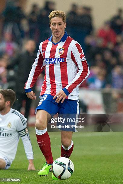 Fernado Torres of Atletico de Madrid during the Copa del Rey Round of 16, First Leg match between Club Atletico de Madrid and Real Madrid at Vicente...