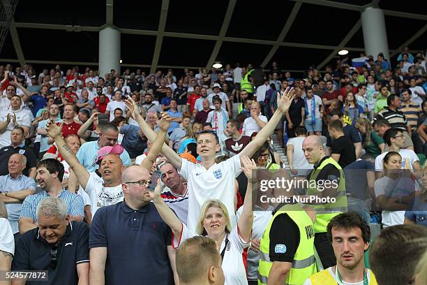 England and Slovenian fans during UEFA EURO 2016 Group E qualifier between Slovenia and England at sport park Stozice, Slovenia on June 14, 2015